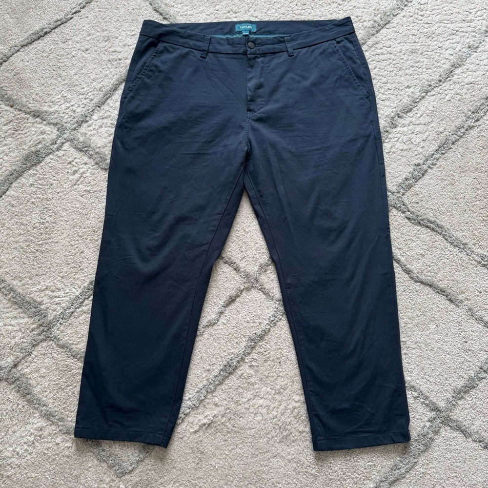 Taylrd Chino Pants navy blue Taylrd Fit Slim Leg Stretch 38 X 30